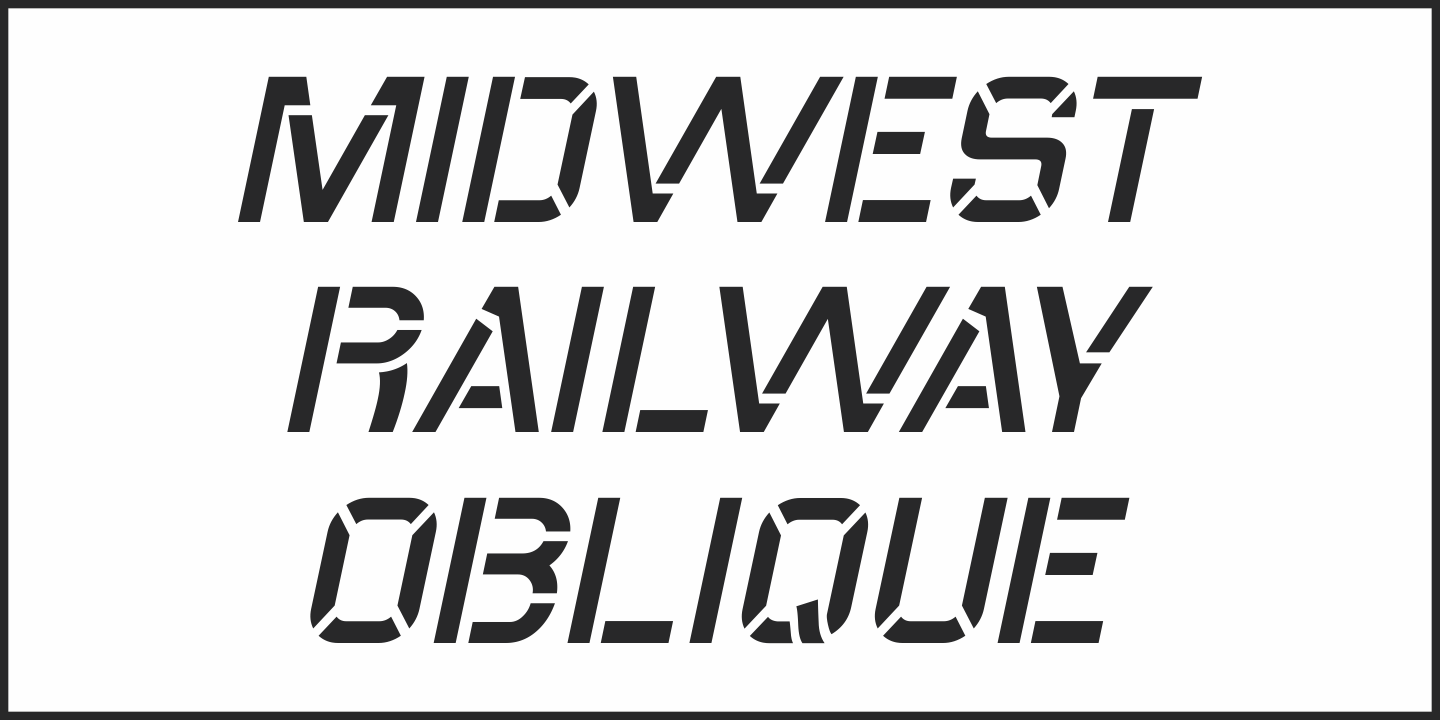 Пример шрифта Midwest Railway JNL Regular